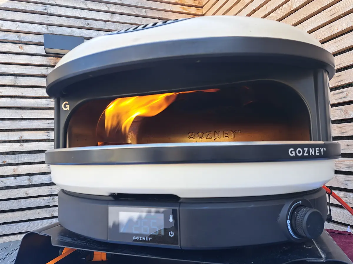 Mobile pizza oven ready for an event